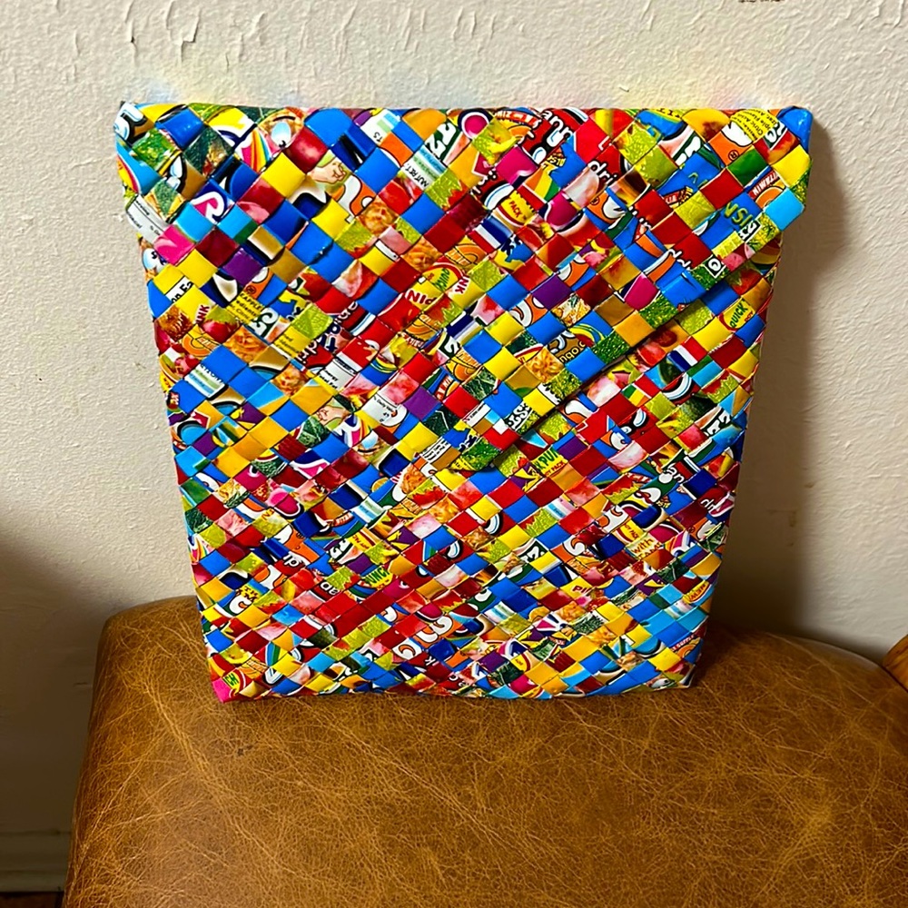 Upcycled Gum and Candy Wrapper Envelope Clutch Purse.